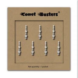 Comet Busters Silver -Toned Traditional Designer Bindis - 7 Pcs-13