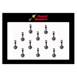 Comet Busters Black Embellished Handcrafted Beautiful Traditional Designer Bindis - 12 Pcs-49
