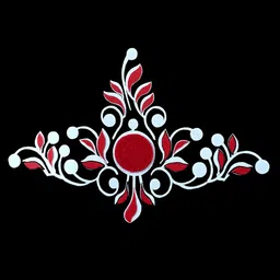 Comet Busters Reusable Bengali Bridal Bindi - Red & White-88