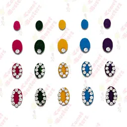 Comet Busters Multicoloured Handcrafted Beautiful Traditional Designer Bindis - 20 Pcs-19
