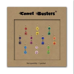 Comet Busters Multicoloured Embellished Reusable Designer Bindis - 10 Pcs-37