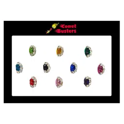 Comet Busters Multicoloured Embellished Handcrafted Beautiful Traditional Bindis - 10 Pcs-81