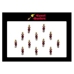 Comet Busters Maroon Embellished Handcrafted Beautiful Traditional Designer Bindis-12 Pcs-9