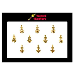 Comet Busters Gold-Toned Set of 10 Traditional Bindis-43