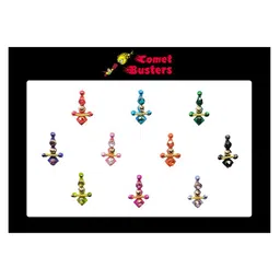 Comet Busters Multicolored Pack Of 10 Traditional Designer Bindis-31