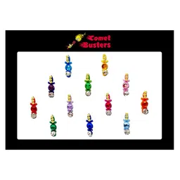 Comet Busters Multicoloured Embellished Beautiful Traditional Designer Bindis - 12 Pcs-77