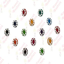 Comet Busters 14 Pcs Embellished Reusable Designer Bindis - Multicoloured-20