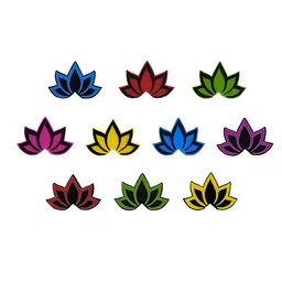 Comet Busters 10 Pcs Lotus-Shaped Reusable Designer Bindis - Multicoloured-48