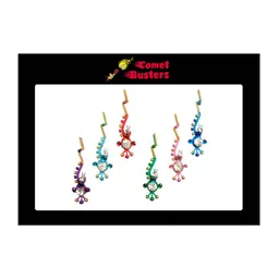 Comet Busters 6 Pcs Multicoloured Curved Shape Stone Studded Bindi-10