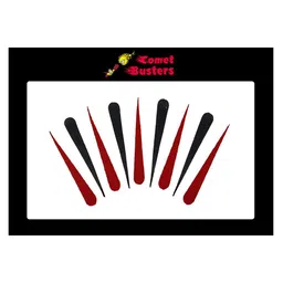 Comet Busters Black & Red Handcrafted Beautiful Traditional Designer Bindis - 9 Pcs-51