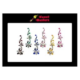Comet Busters 6 Pcs Multicoloured Floral Shaped Stone Studded Bindi-8