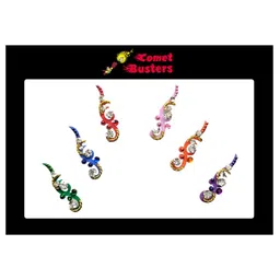 Comet Busters 6 Pcs Multicoloured Curved Shape Stone Studded Bindi-7