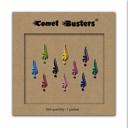 Comet Busters Multicoloured Reusable Designer Bindis - 10 Pcs-27