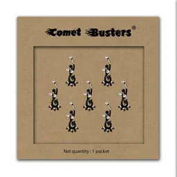 Comet Busters Black Embellished Reusable Designer Bindis - 7 Pcs-11