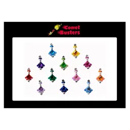 Comet Busters Multicoloured Embellished Handcrafted Beautiful Traditional Bindis - 12 Pcs-2