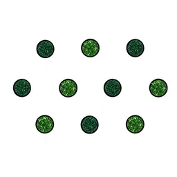 Comet Busters 10 Pcs Circular Reusable Designer Bindis - Green-18