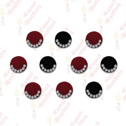 Comet Busters 10 Pcs Embellished Reusable Designer Bindis - Maroon & Black-11