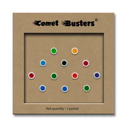Comet Busters Multicoloured Embellished Handcrafted Traditional Designer Bindis - 12 Pcs-46