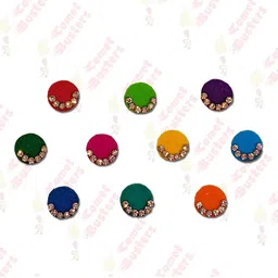 Comet Busters 10 Pcs Embellished Reusable Designer Bindi - Multicoloured-50