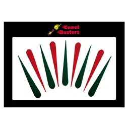 Comet Busters Black & Red Handcrafted Beautiful Traditional Designer Bindis - 9 Pcs-52