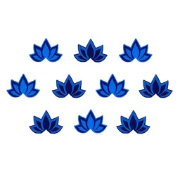 Comet Busters 10 Pcs Lotus-Shaped Reusable Designer Bindis - Blue-36