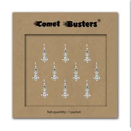 Comet Busters Silver-Toned Embellished Traditional Designer Bindis - 10 Pcs-47