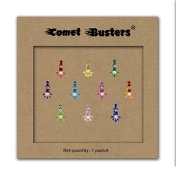 Comet Busters 10 Pcs Embellished Reusable Designer Bindis - Multicoloured-17