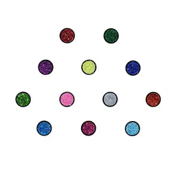 Comet Busters Multicoloured Round Shaped Reusable Designer Bindis - 12 Pcs-8