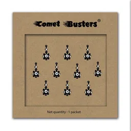 Comet Busters Black Embellished Reusable Designer Bindis - 10 Pcs-26