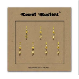 Comet Busters 7 Pcs Embellished Reusable Designer Bindis - Gold-Toned-31