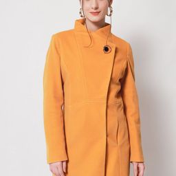 Beatnik Wool Flat Knit Longline Loose Button Solid Coat-picture-40