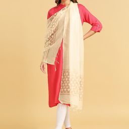 Dupatta Bazaar Striped Tasselled Organza Dupatta-picture-19