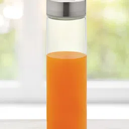 BOROSIL Neo Transparent & Silver-Toned Air-Tight & Microwave Safe Glass Bottle 550 ml-37