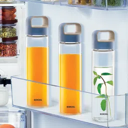 BOROSIL Unisex Transparent-Coloured Microwave Safe Glass Water Bottle 550 ML-72
