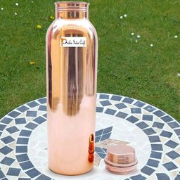 PRISHA INDIA CRAFT Brown Copper Water Bottle 900ml-image-49