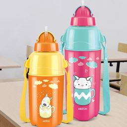 Milton Kool Trendy 500 Cherry Pink Printed Insulated Water Bottle With Straw 490 ml-image-20