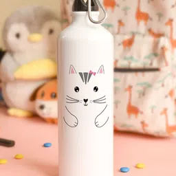 Indigifts White Printed Aluminium Flask Water Bottle 750 ml-image-8