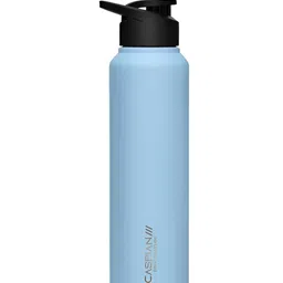 Caspian Blue & Black Single Stainless Steel Solid Single Wall Vacuum Water Bottle-picture-4