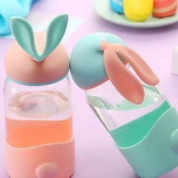 WELOUR Pink & Blue 2 Pieces Glass Water Bottle 340 ml-46