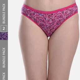 FIMS Women Pack Of 2 Printed Anti-Microbial Hipster Briefs-image-99