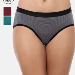 RedRose Women Pack Of 3 Solid Cotton Hipster Briefs Hiramoti-image-54