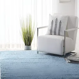 Shopgallery Blue Textured Anti Skid Rectangle Shaggy Carpet-picture-30