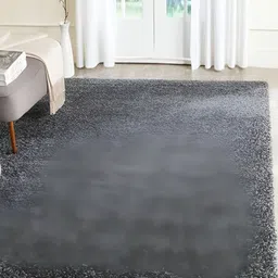 Shopgallery Silver Toned Textured Anti Skid Rectangle Shaggy Carpet-image-31