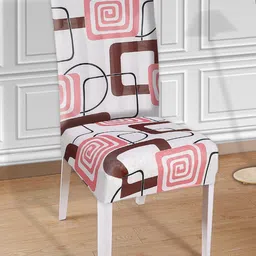 Kuber Industries White Printed Chair Cover-31