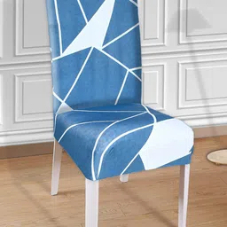 Kuber Industries Blue printed Chair cover-51
