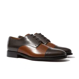 Rapawalk Brown & Tan Handcrafted Standard Width Leather Derbys-image-19