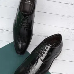 Carlton London Men Black Solid Formal Leather Derbys-picture-42