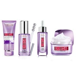 LOreal Set of Revitalift Hyaluronic Acid Face Serum+Day Cream+Gel Cleanser+Eye Serum-7