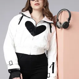 SHOWOFF  Windcheater Mock Collar Crop Bomber Jacket-54