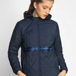 Wildcraft Women Navy Blue Windcheater Quilted Jacket-image-55